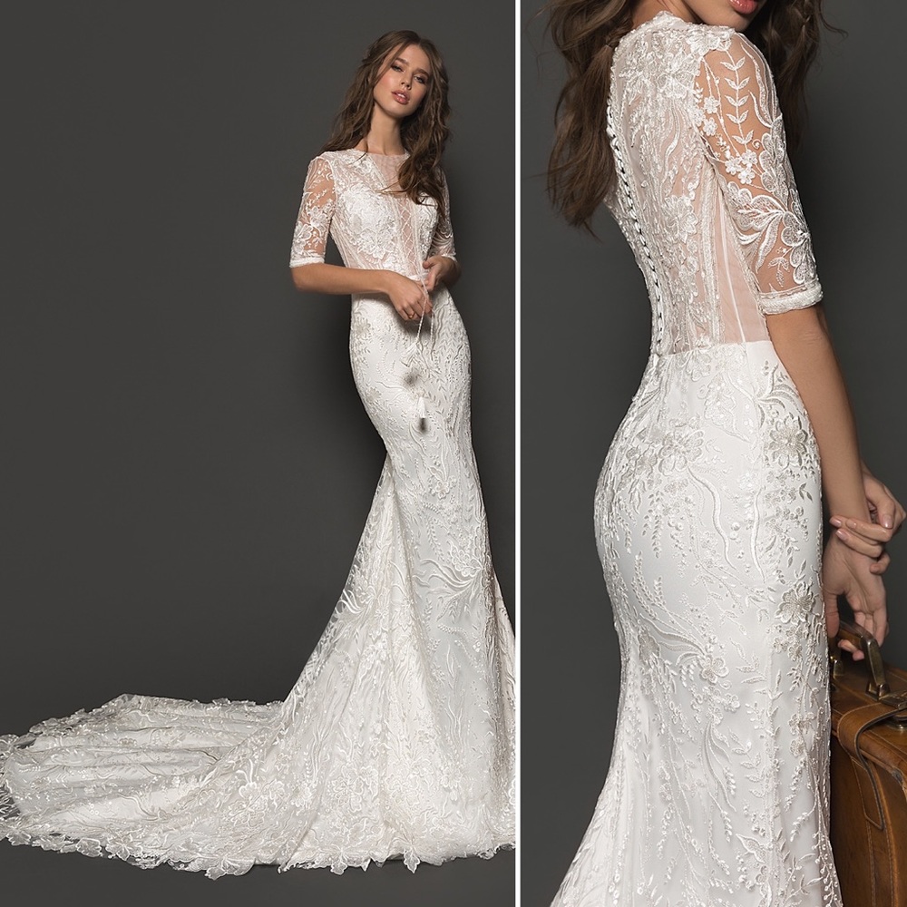 Elegant PERFIONI wedding gown bridal dress